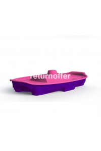 Barcuta cu capac 2 in 1 pentru nisip sau apa, mov cu roz