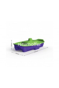 Barcuta cu capac 2 in 1 pentru nisip sau apa, mov cu verde