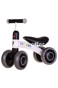 Bicicleta premergator 4 roti Peety Trike, alb