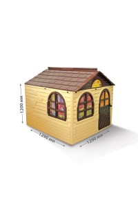 Casuta de joaca Doloni, crem cu maro 129 x 129 x 120 cm
