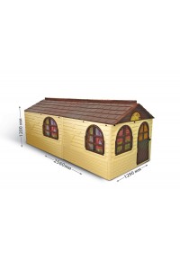 Casuta de joaca Doloni, crem cu maro 256 x 129 x 120 cm