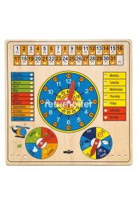 Calendar din lemn, multifunctional pe limba engleza – Woodyland