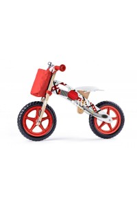 Bicicleta fara pedale din lemn, Woodyland, rosu