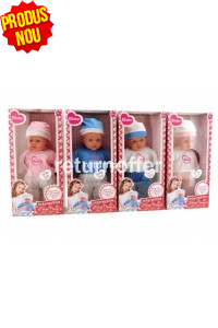 Papusa bebe interactiva Globo Bimbo, 41 cm, albastru